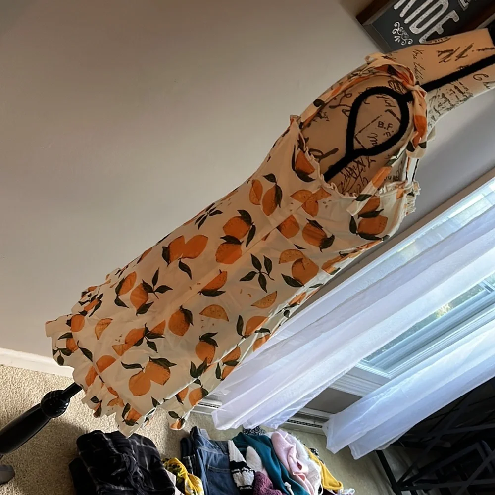 NWOT Lemon Print Mini Dress by Cider, medium - Picture 3 of 7